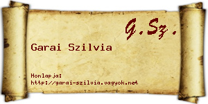 Garai Szilvia névjegykártya